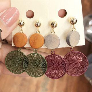 Perforated Disc Statement Earring