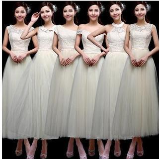 Lace Panel Evening Gown
