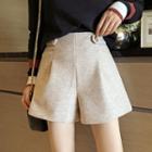Button Detail Wide-leg Shorts