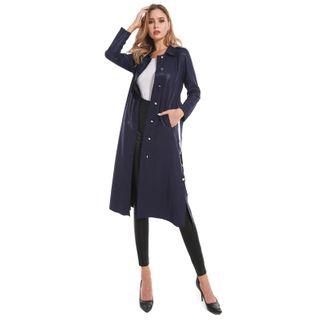 Faux Leather Midi Coat
