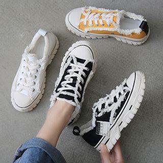 Frayed Edge Canvas Sneakers