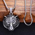 Stainless Steel Tiger Pendant Necklace
