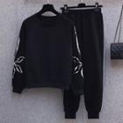 Set: Sequined Sweatshirt + Harem Sweatpants
