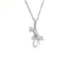 18k White Gold Dangling Pendant With Pink Gem One Size