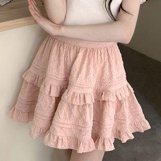 Tiered Frill Trim Mini Skirt