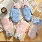 Pom Pom Two-tone Mittens