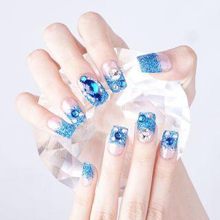 Glitter Nail Art Faux Nail Tip 294 - Adhesive - As Shown In Figure - One Size