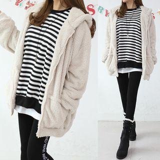 Kangaroo-pocket Fleece Zip Hoodie