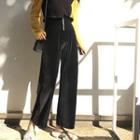 Zip Front Velvet Pants