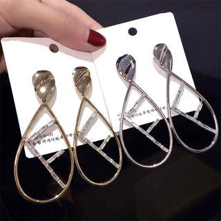 Rhinestone Lettering Alloy Drop Earring