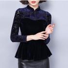 Long-sleeve Traditional Chinese Velvet Top