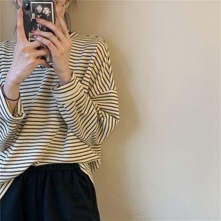Long-sleeve Striped T-shirt Tshirt - One Size