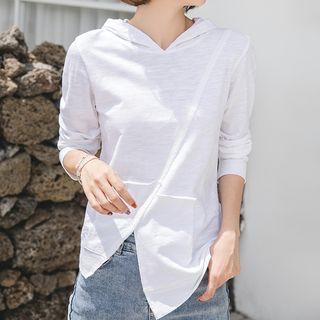 Asymmetric Slub Hoodie