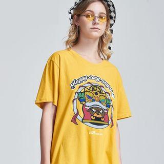 Cartoon Printed Short-sleeved T-shirt