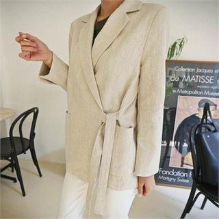 Patch-pocket Wrap-front Blazer