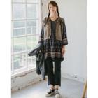 V-neck Pattern Boxy Tunic