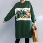 Long-sleeve Printed Sweatshirt Midi Dress