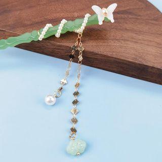 Faux Pearl Butterfly Hair Stick F07 - White - One Size
