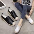 Lace-up Woven Flat Sneakers