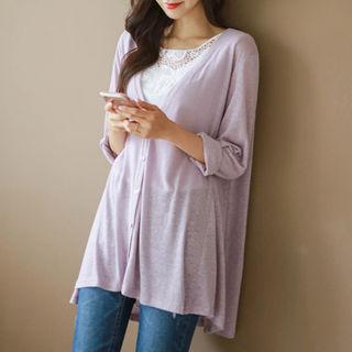 Linen Blend Boxy-fit Cardigan