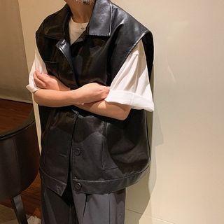 Plain Zip Vest Black - One Size