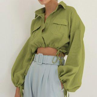 One Shoulder Ruched Long-sleeve Mini Bodycon Dress