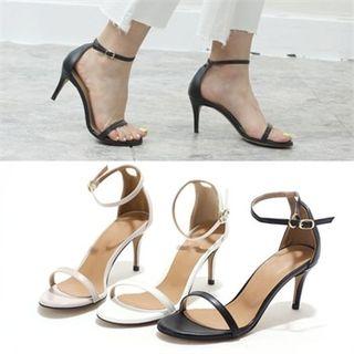 Genuine Leather Ankle Strap Sandals