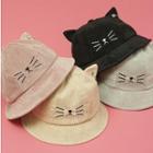 Cat Ear Embroidered Bucket Hat