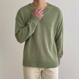 V-neck Loose-fit Sweater In 10 Colors