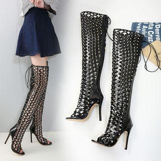 Over-the-knee Gladiator Heel Boots