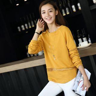 Perforated Long-sleeve Top
