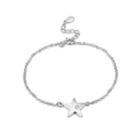 925 Sterling Silver Simple Fashion Star Bracelet With Cubic Zircon Silver - One Size