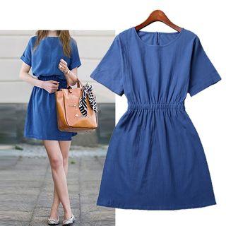 Linen Cotton Short-sleeve Dress