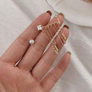 Alloy Fringed Earring 1 Pair - 925 Silver - Gold - One Size