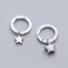925 Sterling Silver Rhinestone Star Dangle Earring 1 Pair - Earring - One Size