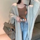 Loose-fit Knit Cardigan Almond - One Size
