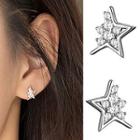 Rhinestone Alloy Star Earring Earring Backs - Silver - One Size