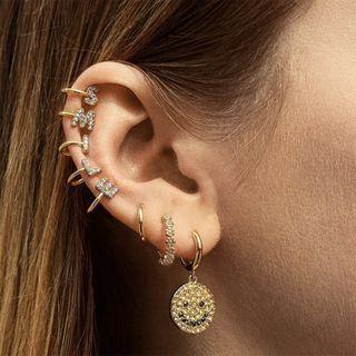 Rhinestone Alphabet Ear Cuff