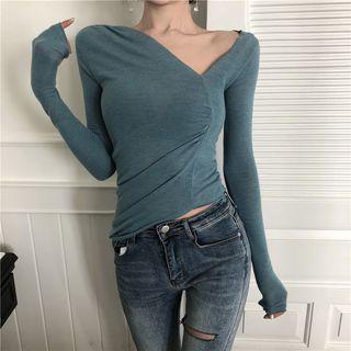 Asymmetric Long-sleeve Top As Shown In Figure - One Size