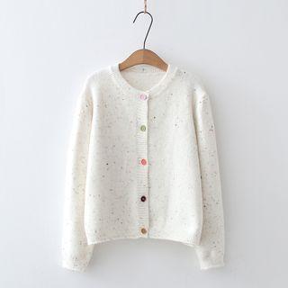 Round-neck Cardigan White - One Size