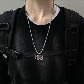 Stainless Steel Numerical Pendant Necklace 88 - Silver - One Size