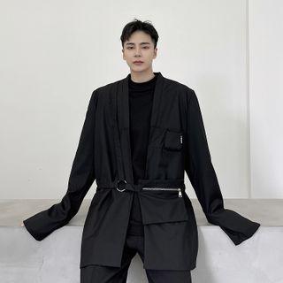 Plain Blazer With Pouch