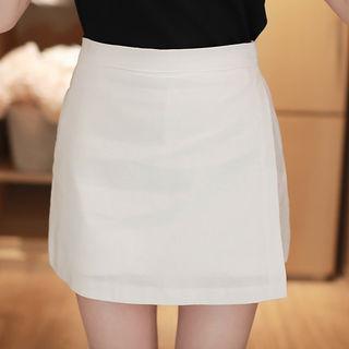 Linen-blend Mini Skort
