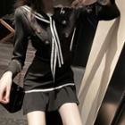 Sailor Collar Long-sleeve Mini Shift Dress