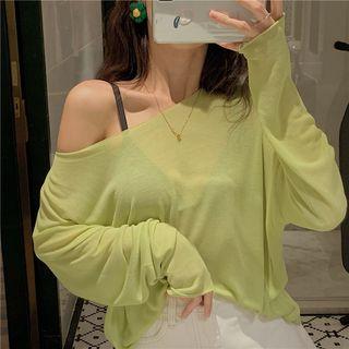 Bell-sleeve See-through Top