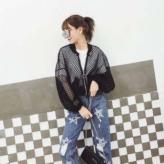 Fishnet Baseball Jacket