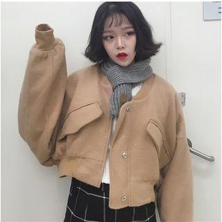Snap Button Cropped Jacket