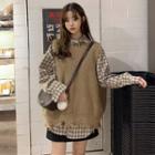 Long-sleeve Checked Shirt / Vest