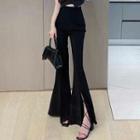 Front-slit Boot-cut Pants / Bow Accent Cropped Camisole Top / Set