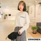 Plus Size French Letter Print Loose-fit T-shirt
